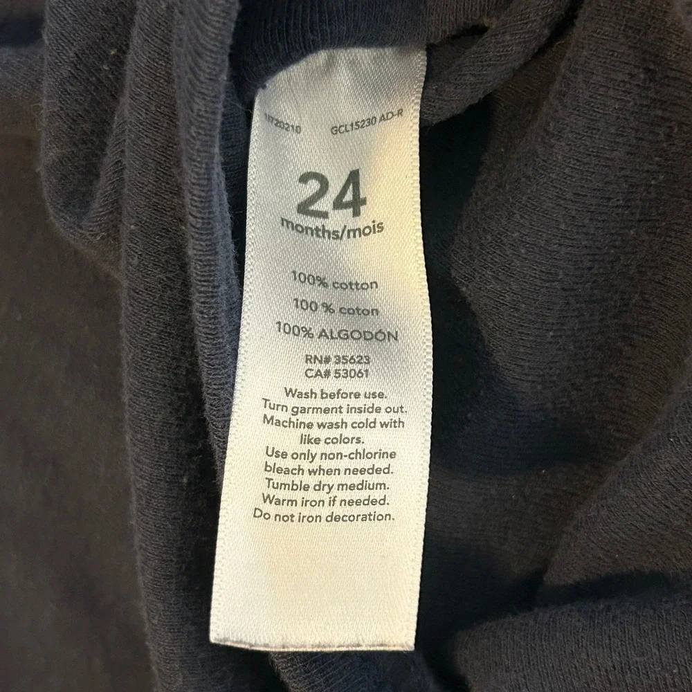 Carters Baby Boys Long Sleeve Bodysuit Navy Blue 24M Cotton Rib 1605